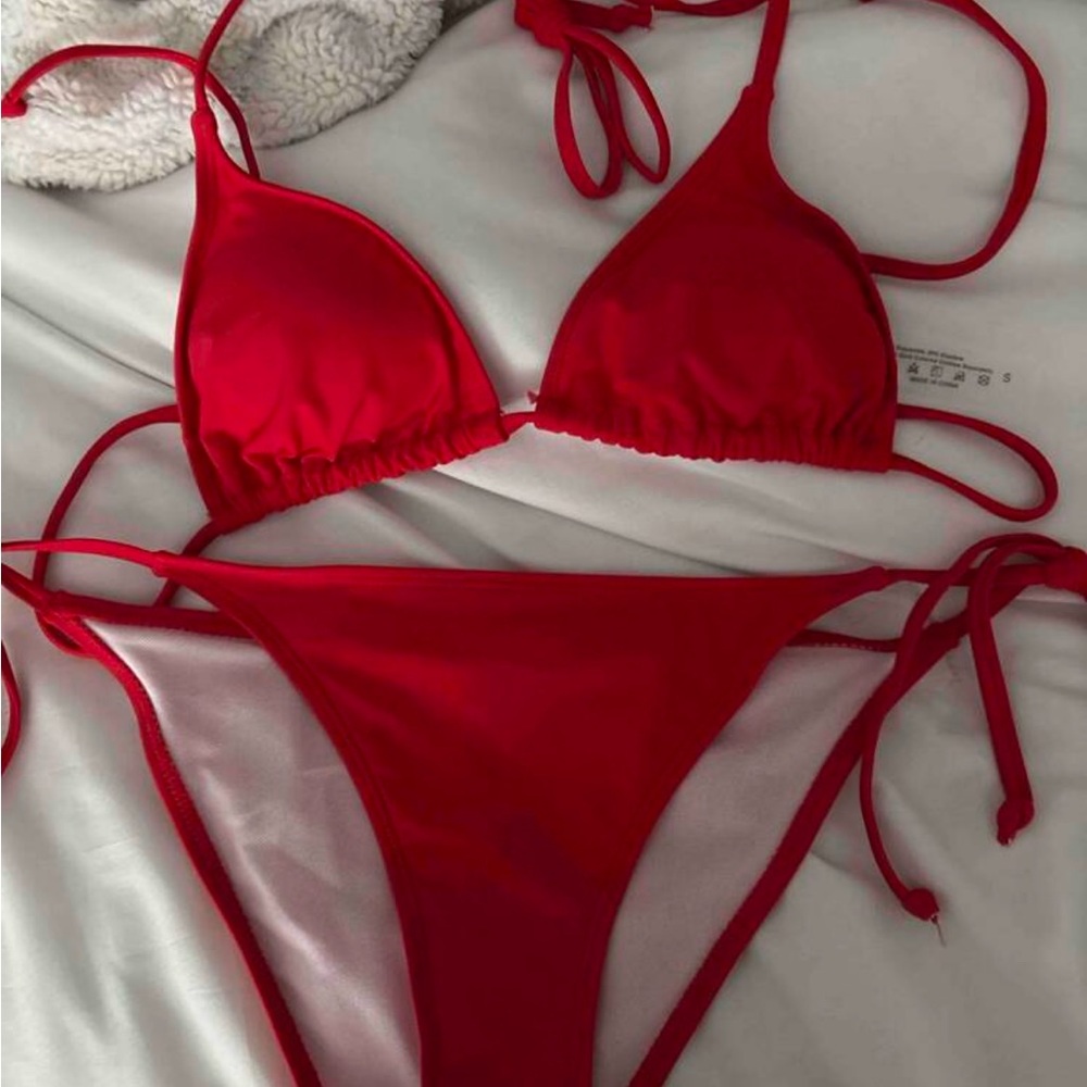 Red Triangle Bikini Set